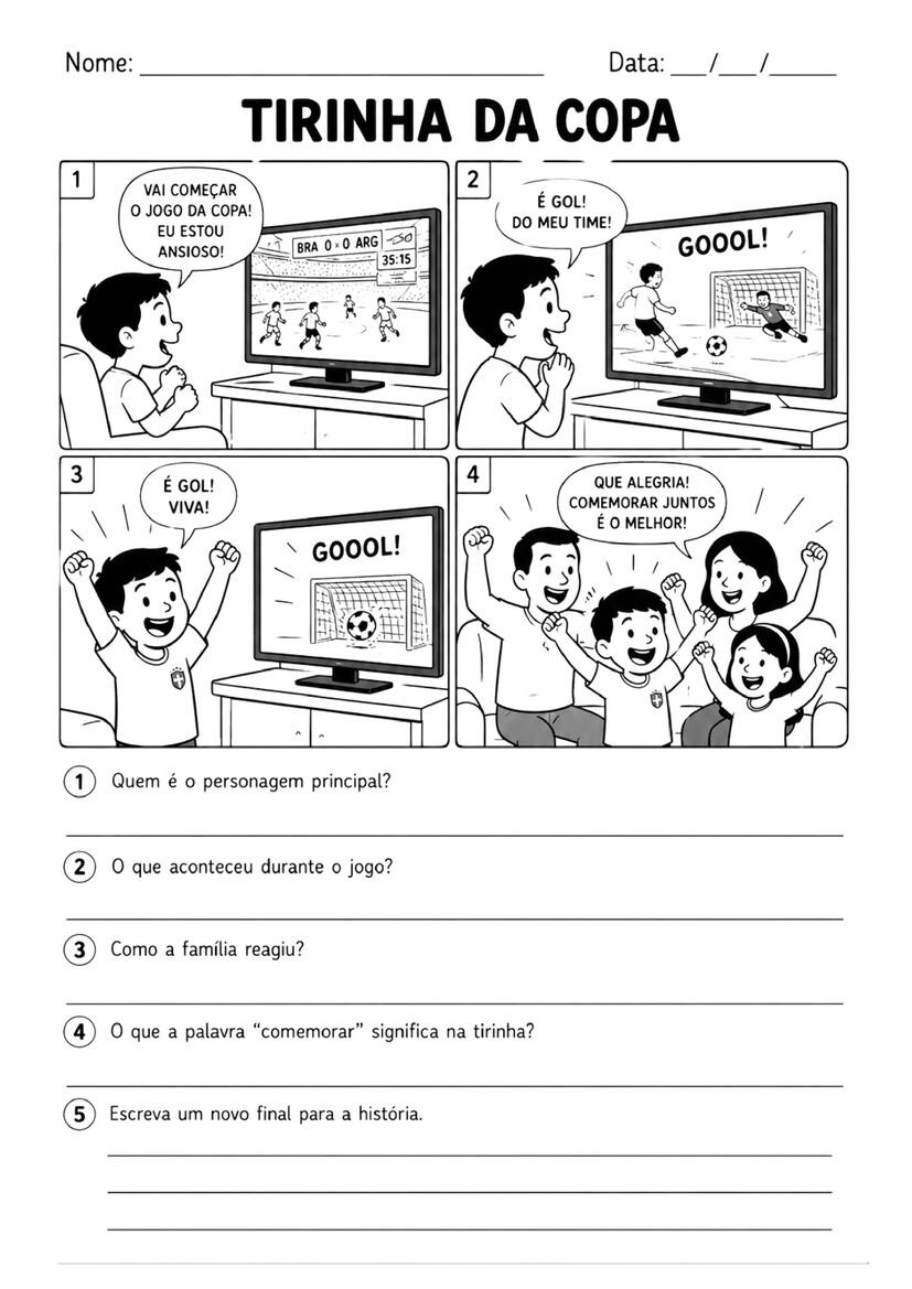 11 Atividades copa do mundo 4º ano para alfabetização página 1